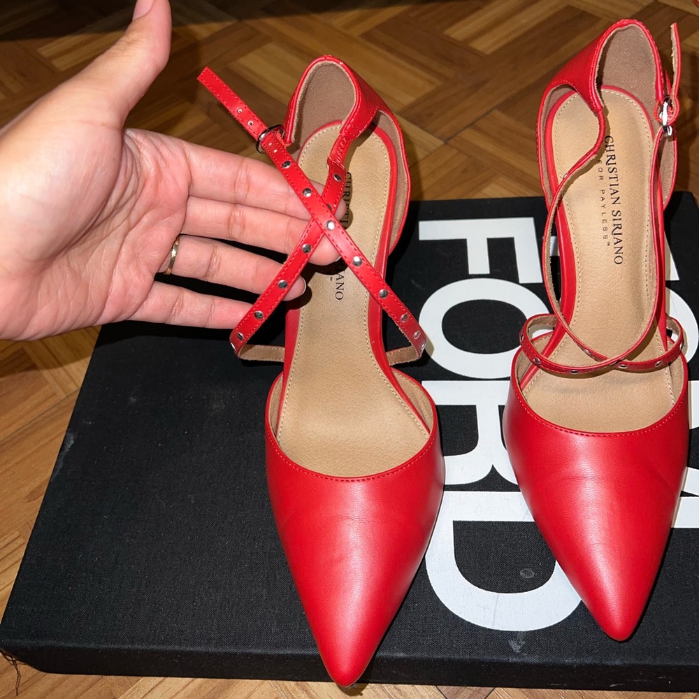 Red pumps super comfy and chic